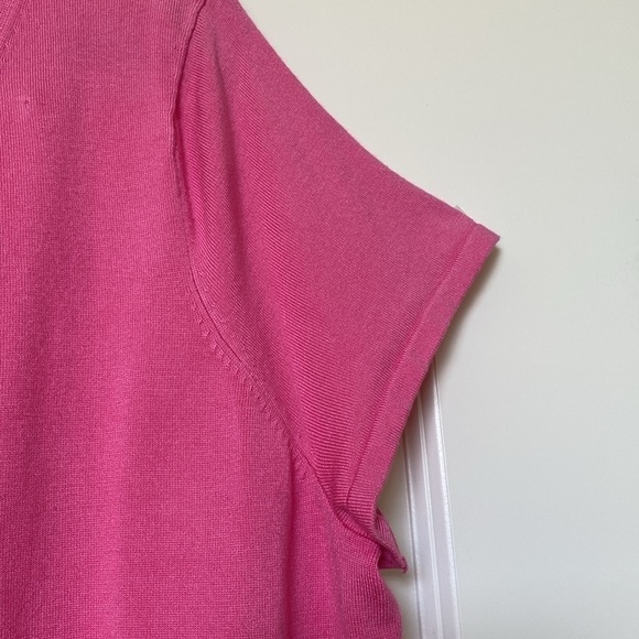 INC Pink Sweater Womens cap sleeve V neck plus Sz 3X Summer lightweight Barbie - Picture 5 of 10